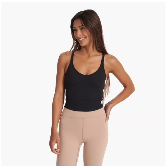 Vuori Rib Crop Tank Black - Picture 3 of 9